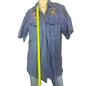 Bimini Bay Fishing Shirt Mens Large Blue Short Sleeve Strike King Bohawk Logo